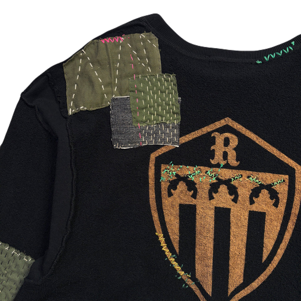 画像をギャラリービューアに読み込む, JunAle SASHIKO SWEATSHIRT EMBLEM / BLACK