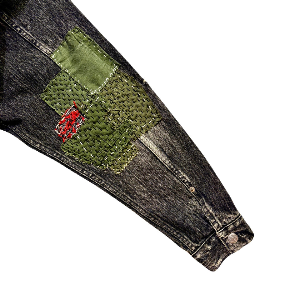 画像をギャラリービューアに読み込む, JunAle SASHIKO 14oz DENIM JACKET / BLACK