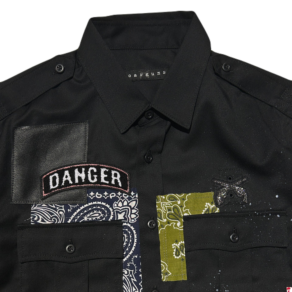 Load image into Gallery viewer, x OVERDESIGN TWILL REMAKE SHIRT / BLACK - C