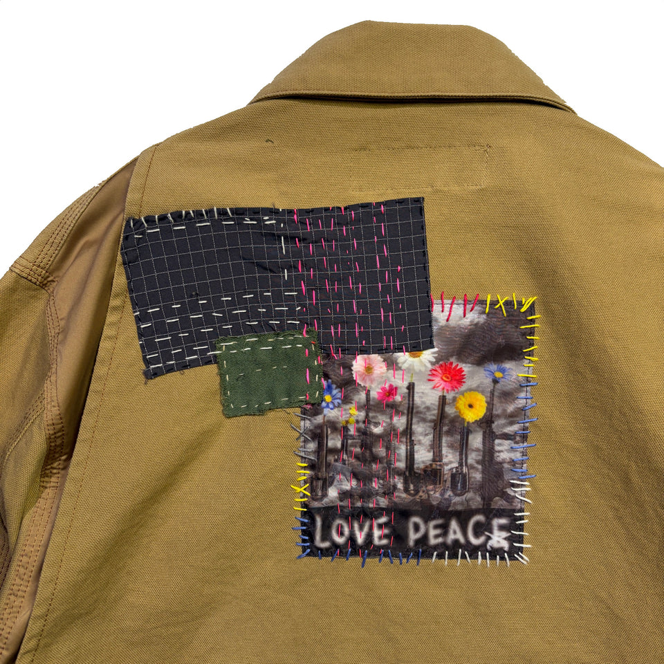 画像をギャラリービューアに読み込む, JunAle SASHIKO OXFORD STRETCH JACKET / BEIGE