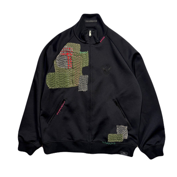 JunAle SASHIKO LINETAPE JERSEY JACKET / BLACK