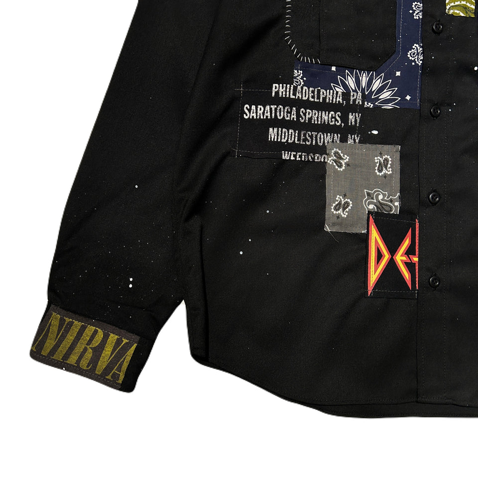 Load image into Gallery viewer, x OVERDESIGN TWILL REMAKE SHIRT / BLACK - D