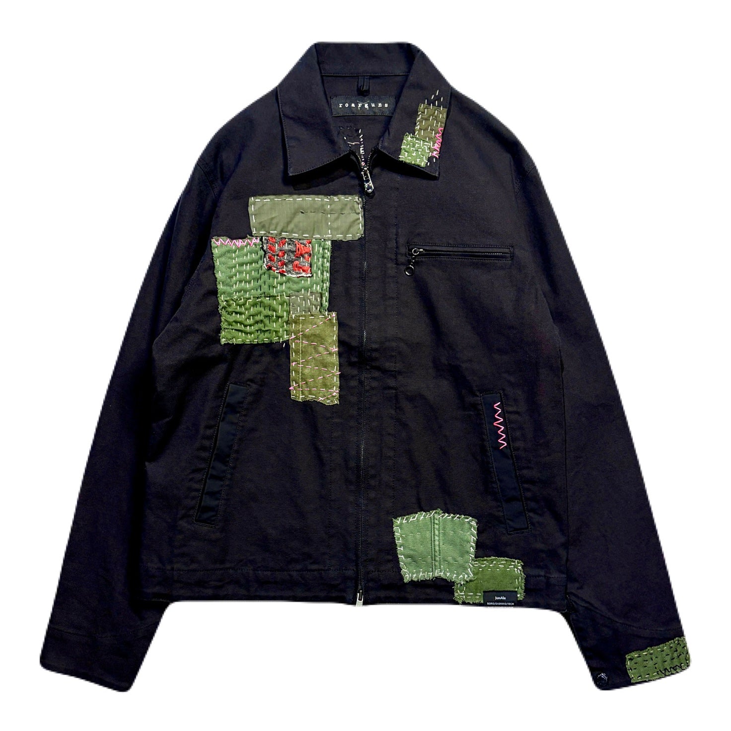 画像をギャラリービューアに読み込む, JunAle SASHIKO OXFORD STRETCH JACKET / BLACK