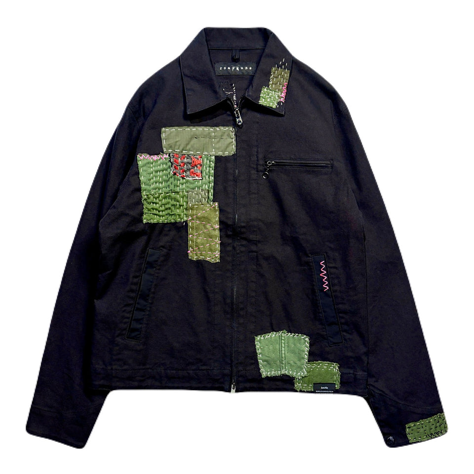 画像をギャラリービューアに読み込む, JunAle SASHIKO OXFORD STRETCH JACKET / BLACK