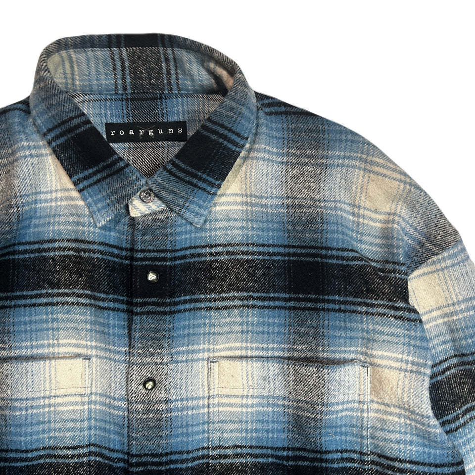 画像をギャラリービューアに読み込む, LIMITED EDITION COTTON SILK CHECK SHIRT / SAX BLUE