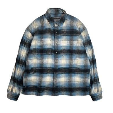 LIMITED EDITION COTTON SILK CHECK SHIRT / SAX BLUE