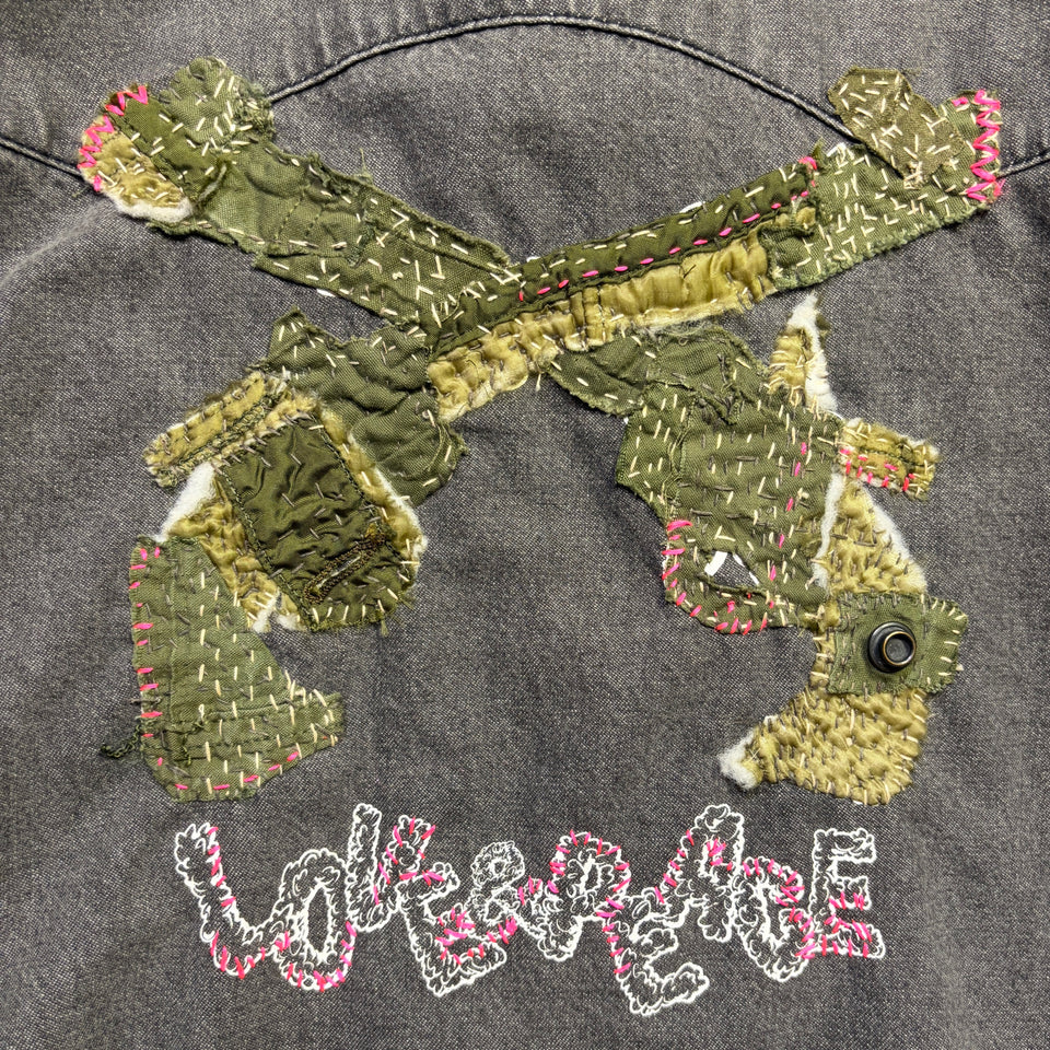 画像をギャラリービューアに読み込む, JunAle SASHIKO 8oz DENIM SHIRTS DUNKWELL / BLACK