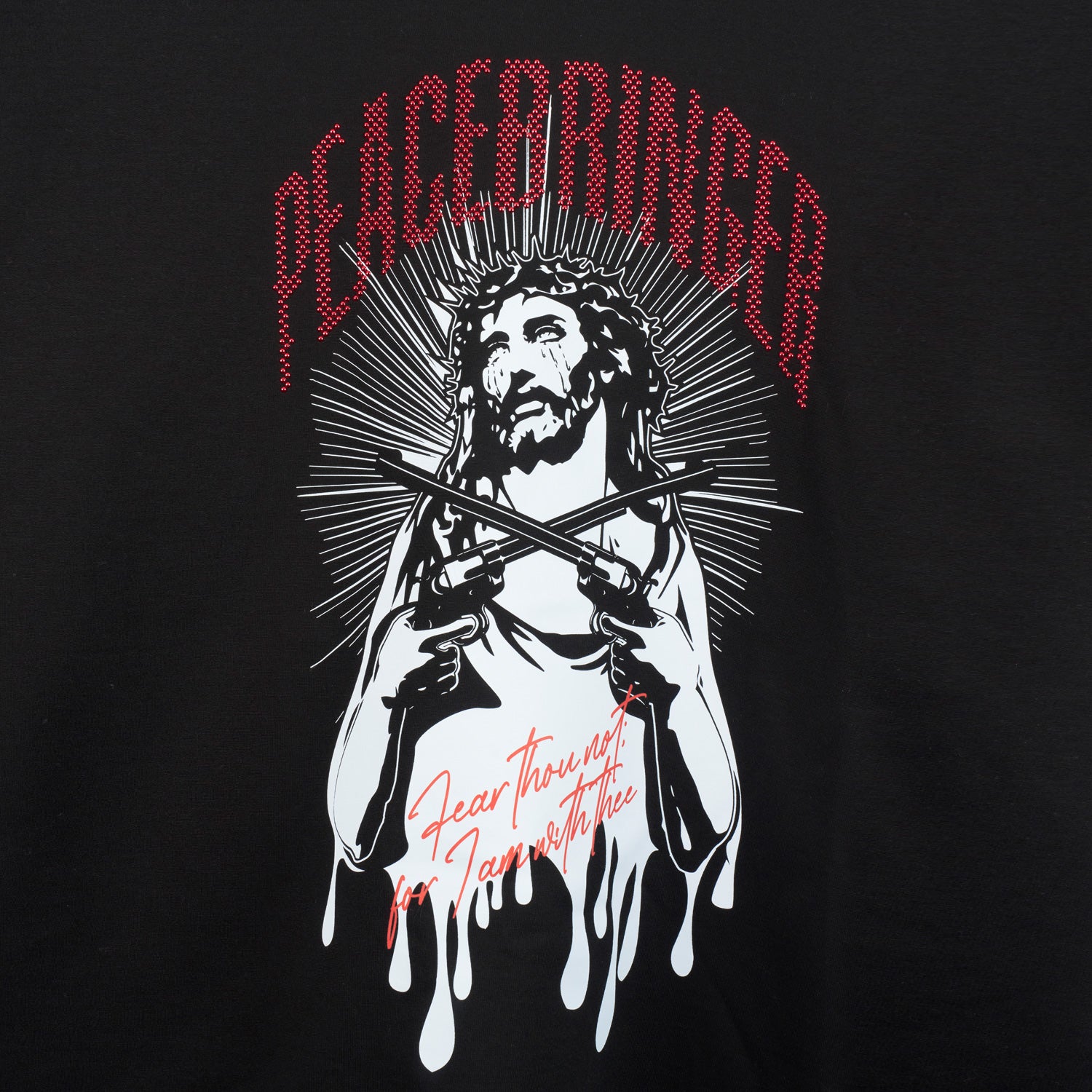 Load image into Gallery viewer, SS TEE “PEACEBLINGER” / RED STUDS