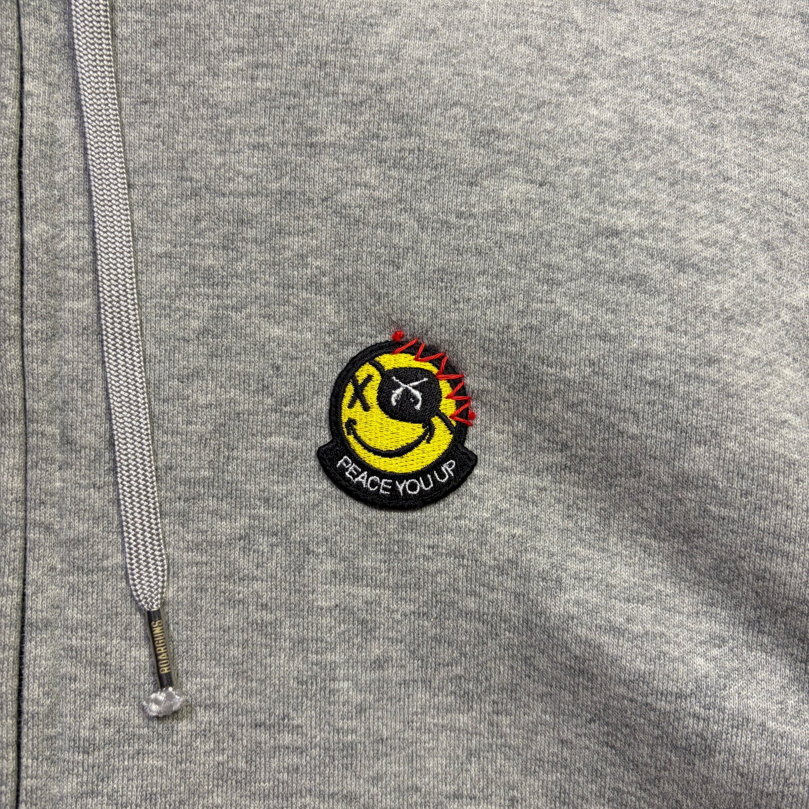 画像をギャラリービューアに読み込む, JunAle SASHIKO FLEECY HOODIE FIRE PATTERN / GRAY