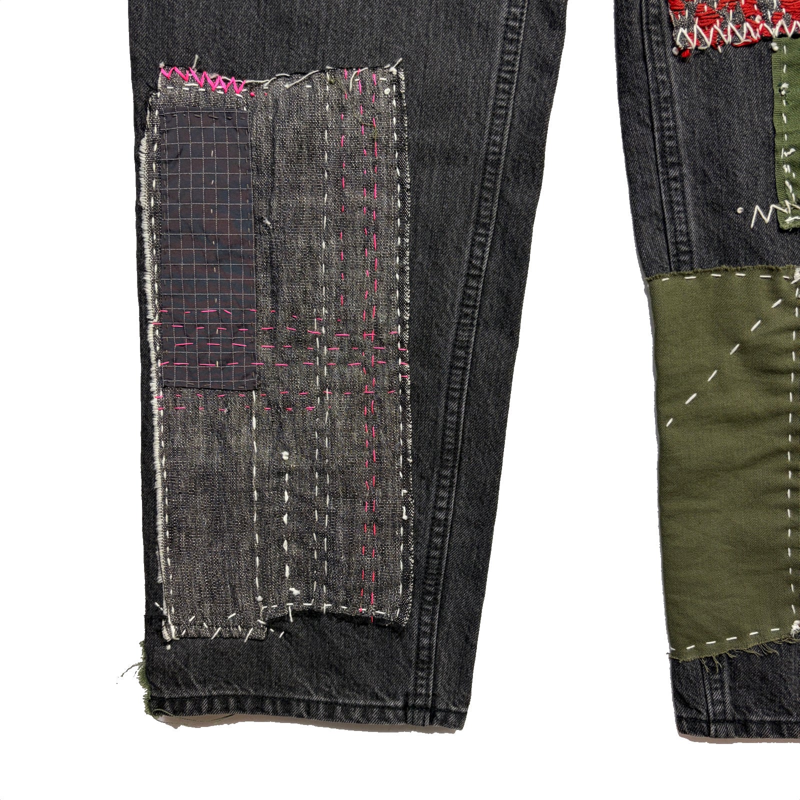 画像をギャラリービューアに読み込む, JunAle SASHIKO 12oz DENIM PANTS / BLACK