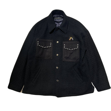 UNISEX ROVING WOOL SHIRT / BLACK