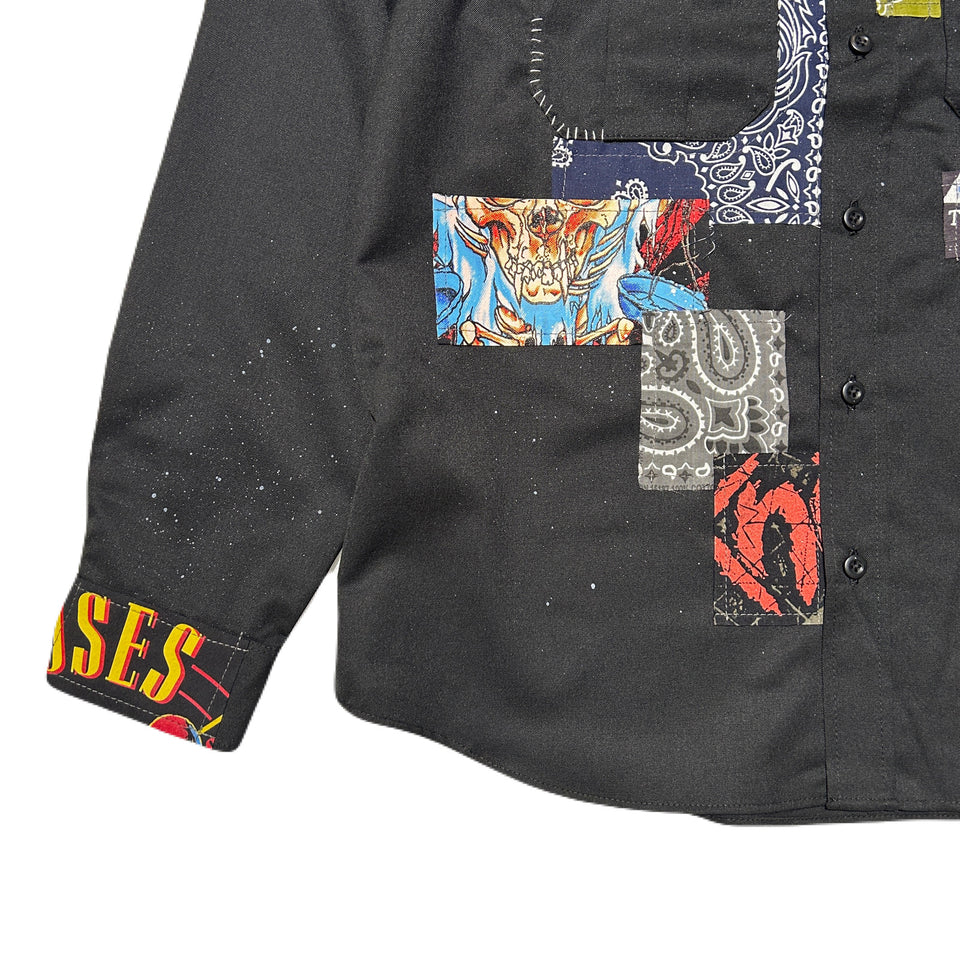 画像をギャラリービューアに読み込む, x OVERDESIGN TWILL REMAKE SHIRT / BLACK - C