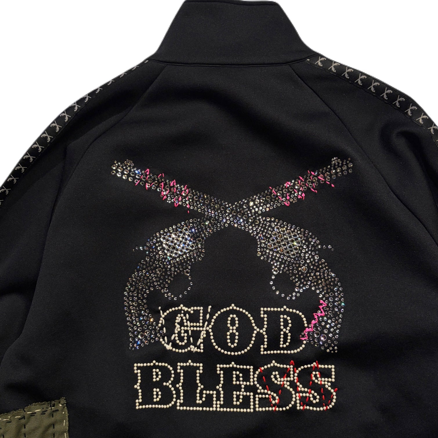 画像をギャラリービューアに読み込む, JunAle SASHIKO LINETAPE JERSEY JACKET / BLACK