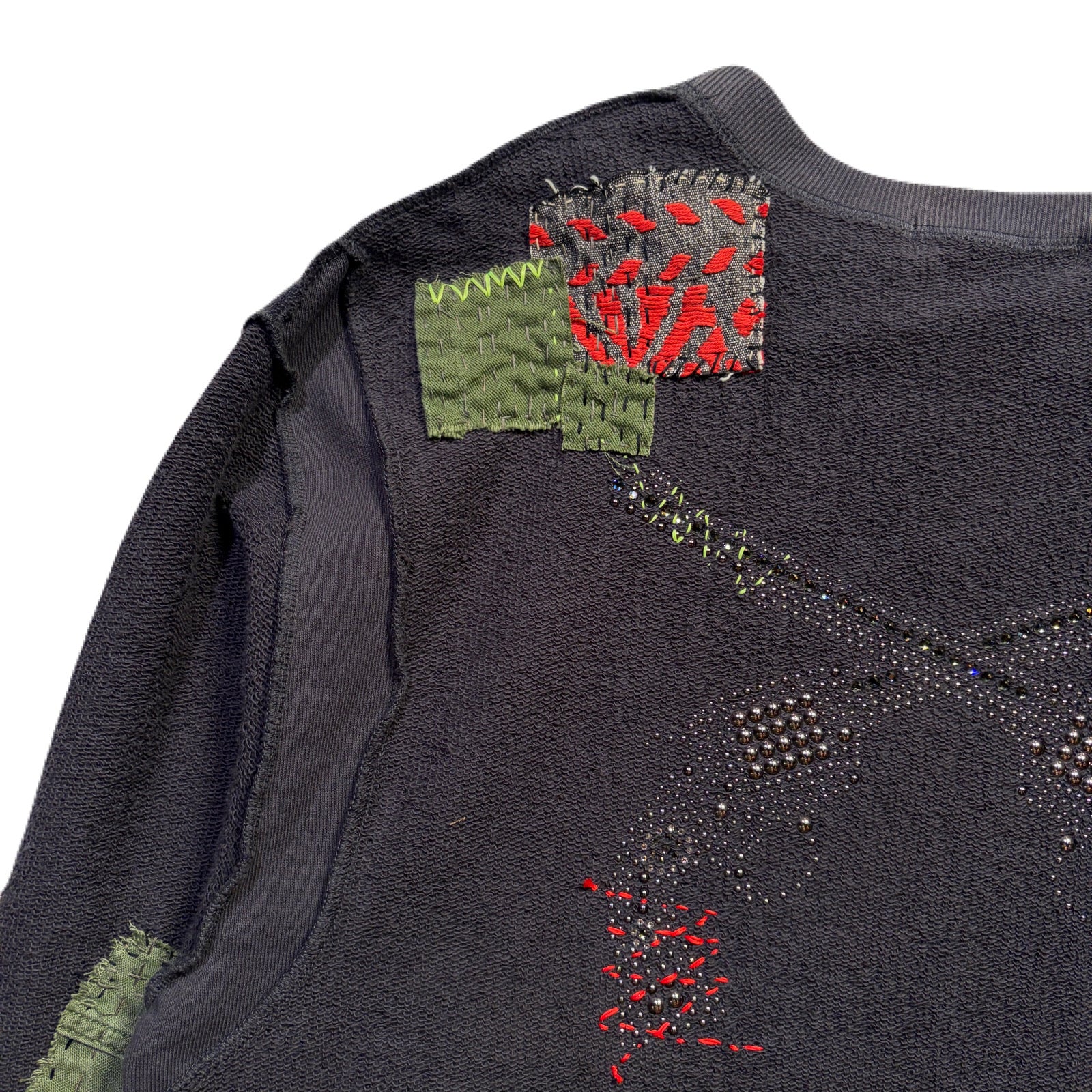 画像をギャラリービューアに読み込む, JunAle SASHIKO SWEATSHIRT CROSSGUN METAL / GRAY