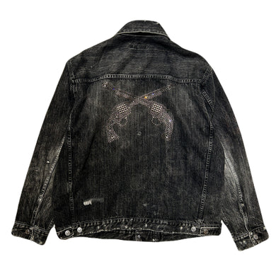 14oz DENIM JACKET CRYSTAL / BLACK