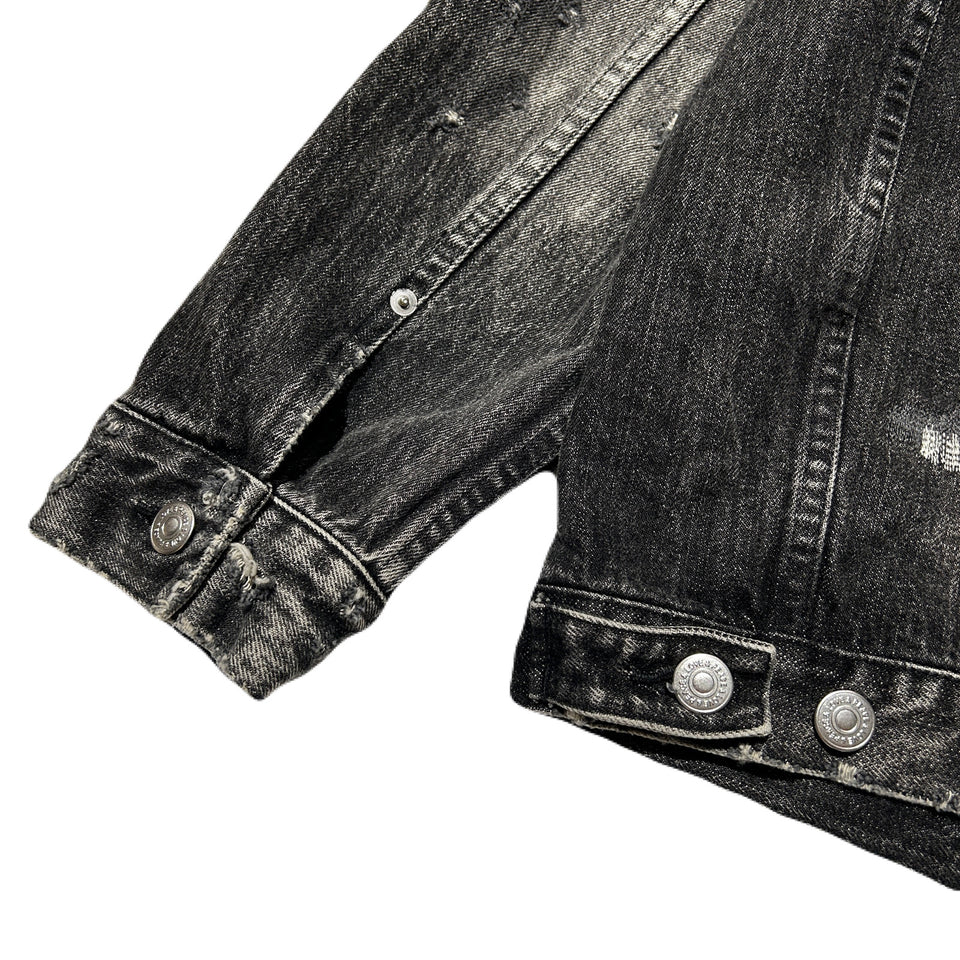 Load image into Gallery viewer, 14oz DENIM JACKET CRYSTAL / BLACK