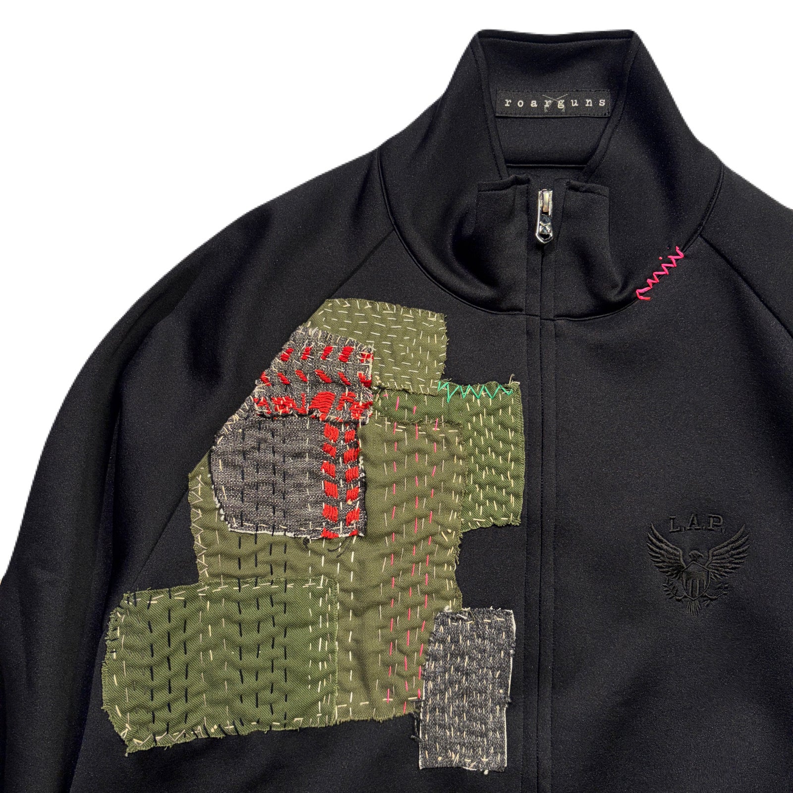 画像をギャラリービューアに読み込む, JunAle SASHIKO LINETAPE JERSEY JACKET / BLACK