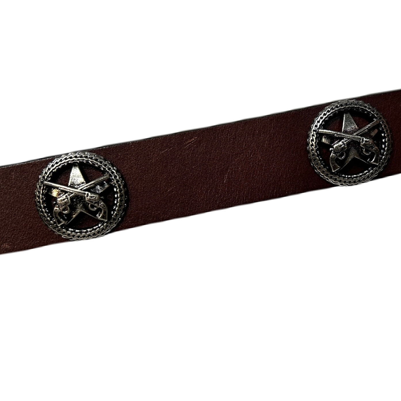 将图片加载到图库查看器，LONG CONCHO LEATHER BELT / BROWN