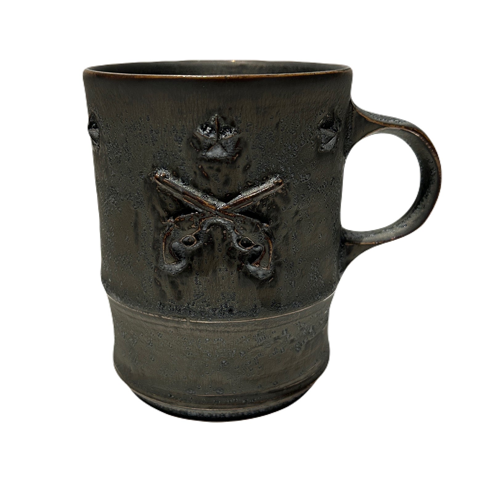 SHIRO HAMANAKA CROSSGUN MUG 6 STARS *EMBOSS / ASH BLACK