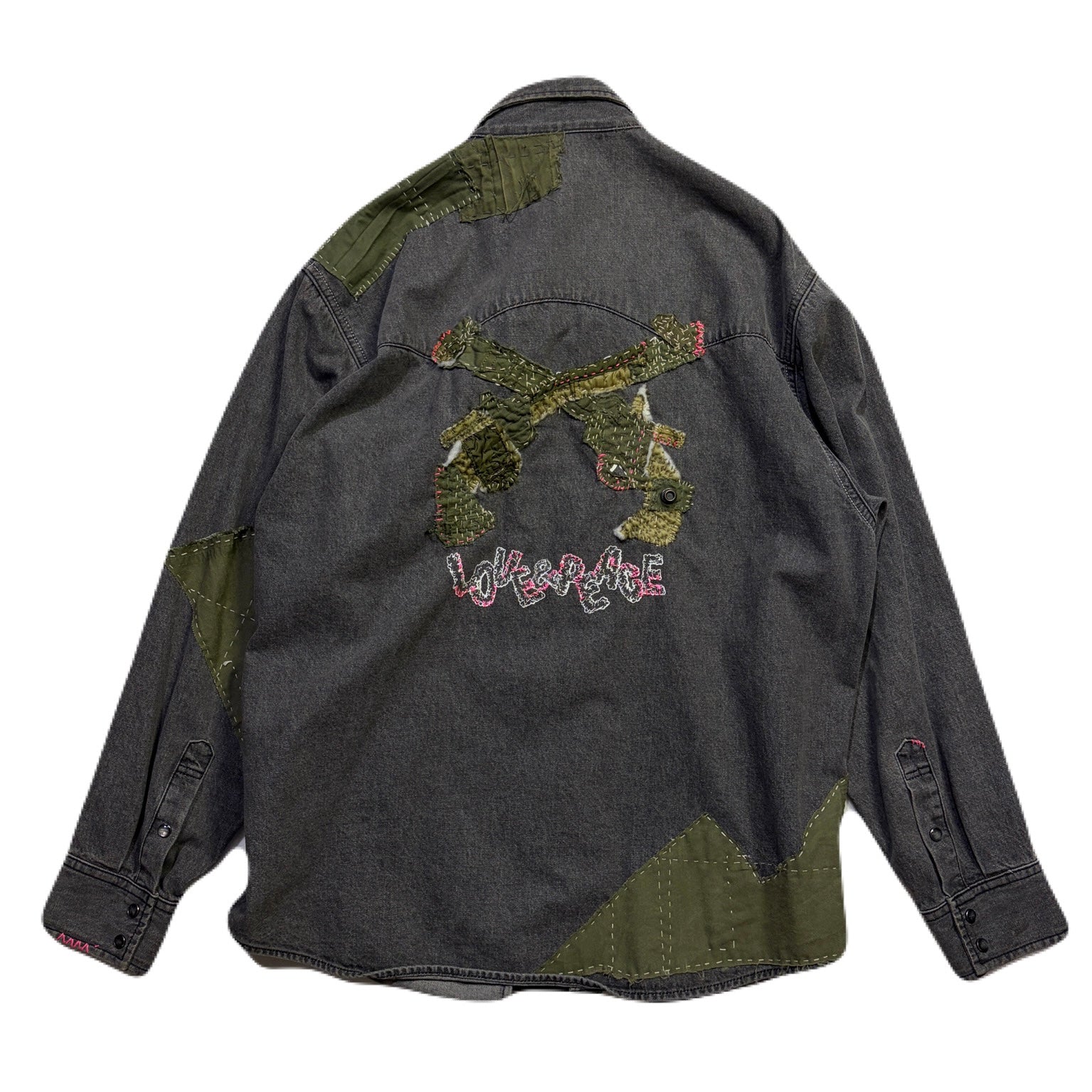 画像をギャラリービューアに読み込む, JunAle SASHIKO 8oz DENIM SHIRTS DUNKWELL / BLACK