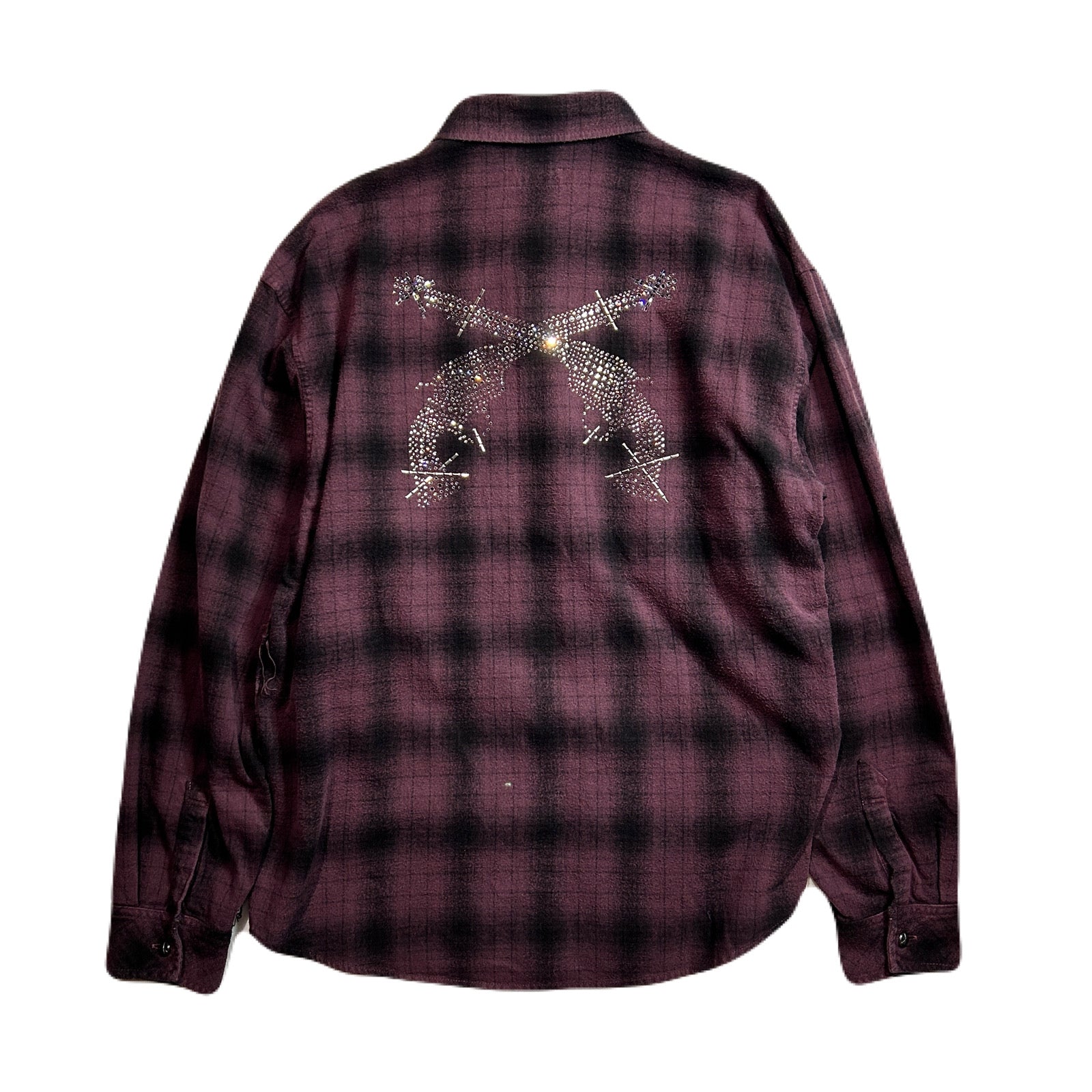 SHGGY CHECK SHIRT CRYSTAL / BURGUNDY – roarguns ONLINE STORE