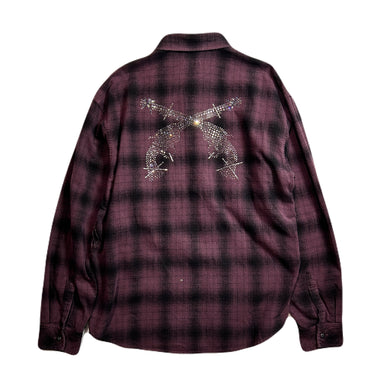 SHGGY CHECK SHIRT CRYSTAL / BURGUNDY