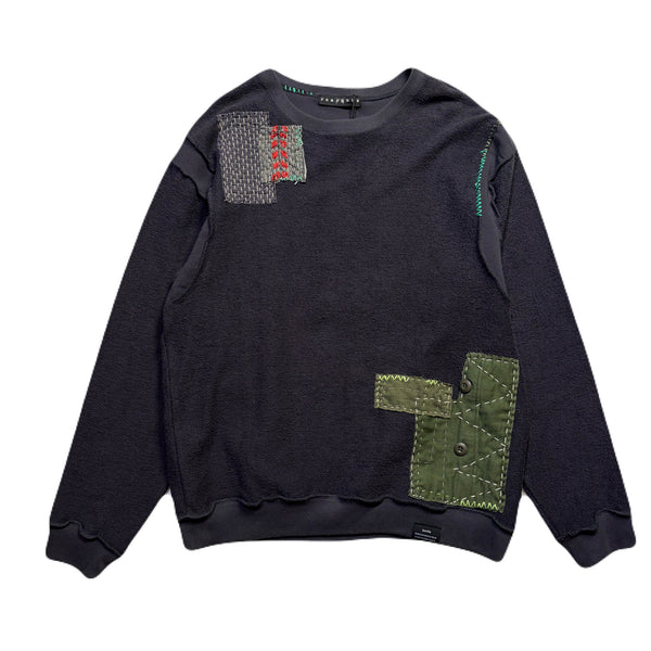 JunAle SASHIKO SWEATSHIRT CROSSGUN METAL / GRAY