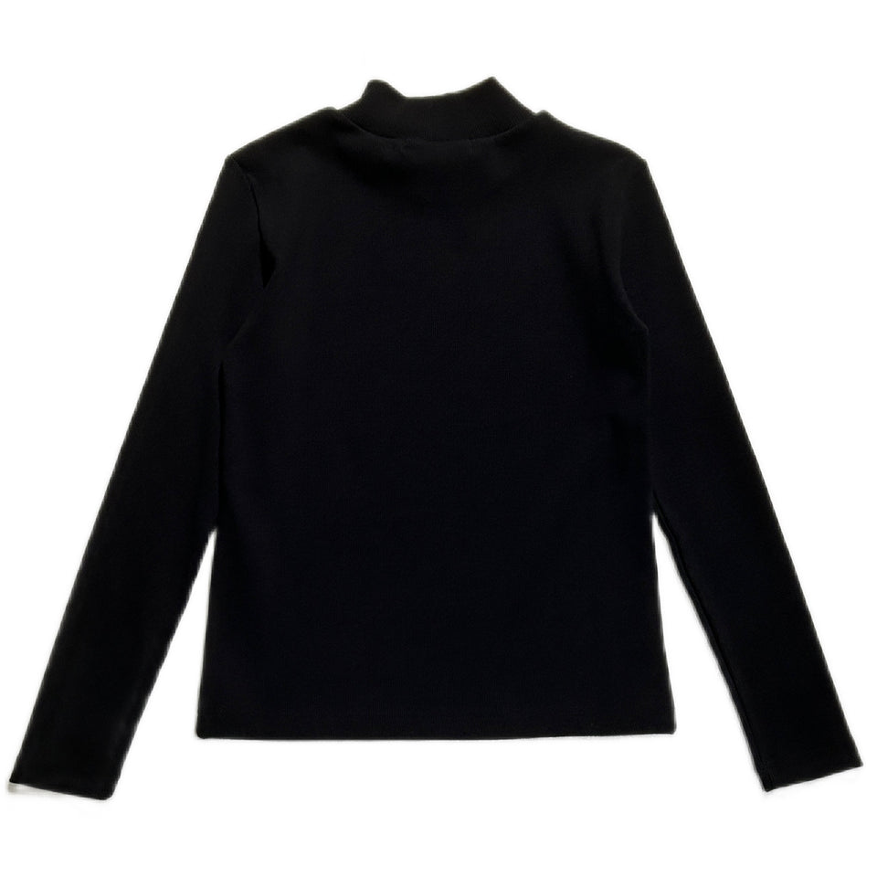 Load image into Gallery viewer, WOMEN TURTLE NECK RIB T / BLACK