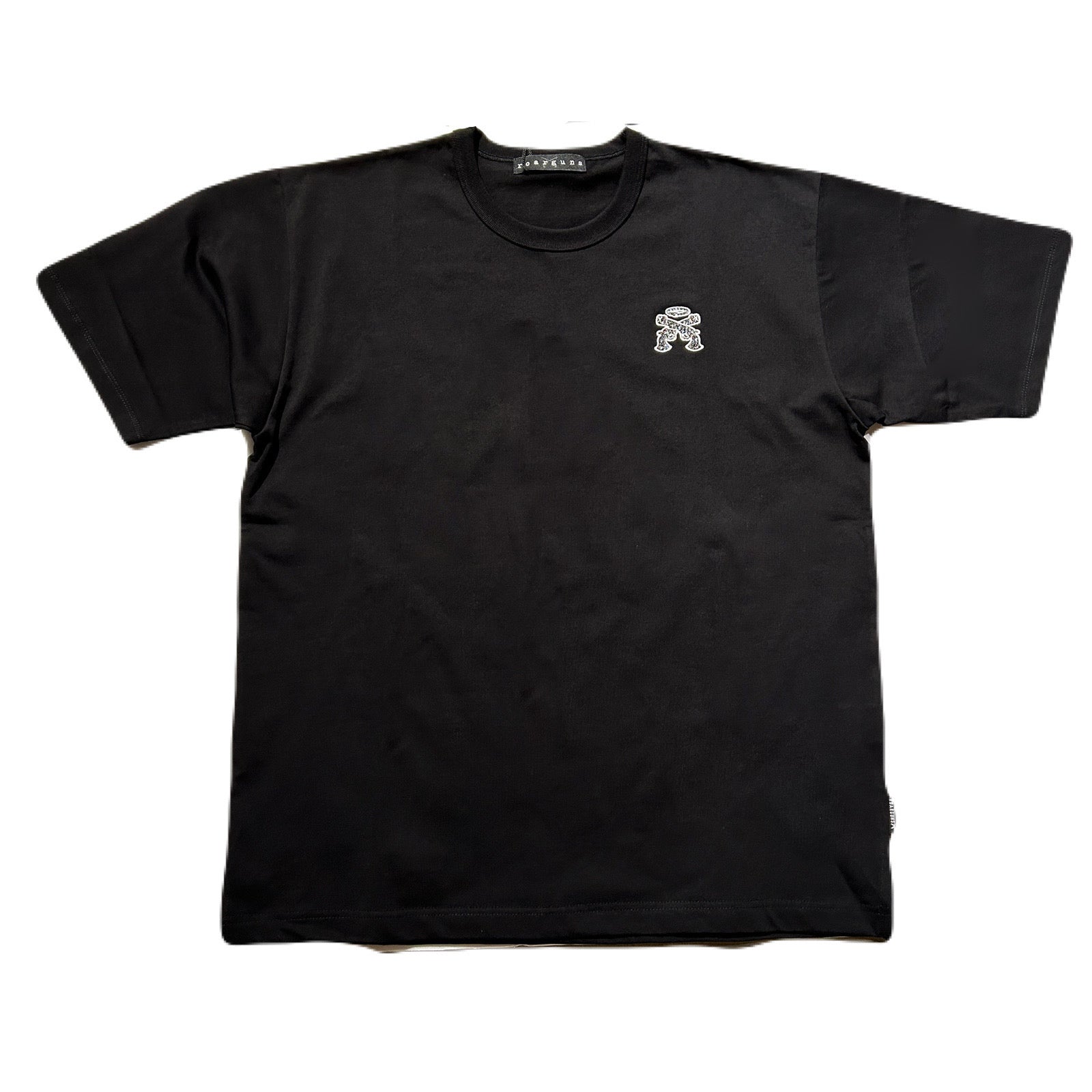 Load image into Gallery viewer, ANGEL EMBROIDERY CROSSGUN T / BLACK
