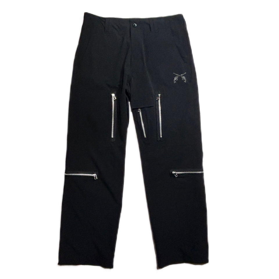Load image into Gallery viewer, ２WAY STRETCH ZIP PANTS / BLACK