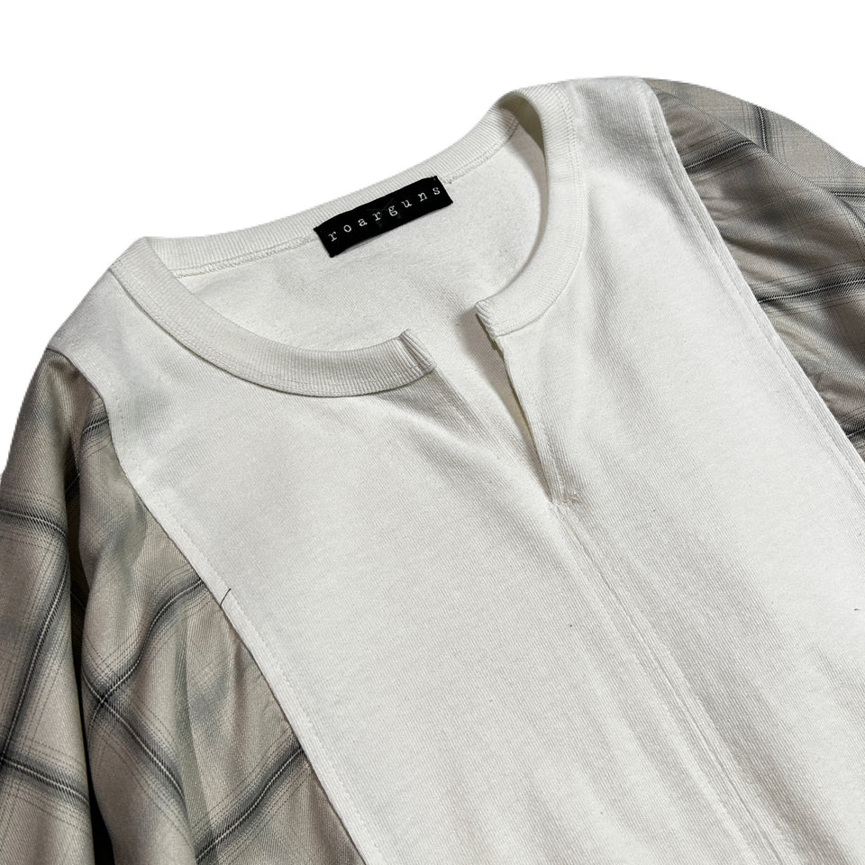 Load image into Gallery viewer, OMBRE CHECK PONCHO CRYSTAL / O.WHITE