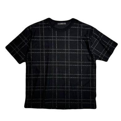 CHAIN CHECK PRINT T-SHIRT / BLACK*BLACK