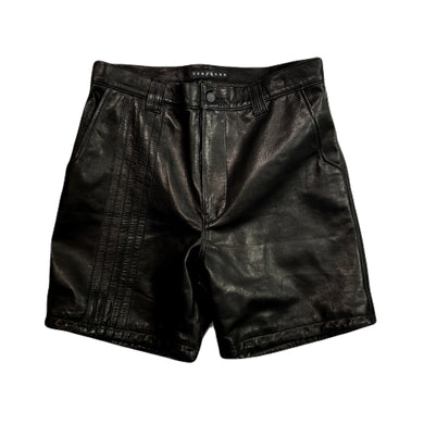 COW LEATHER SHORTS / BLACK