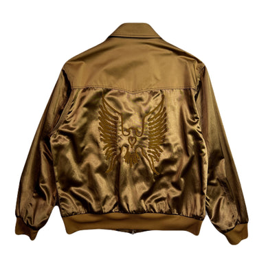 SATIN JACKET EAGLE EMBROIDERY / BEIGE