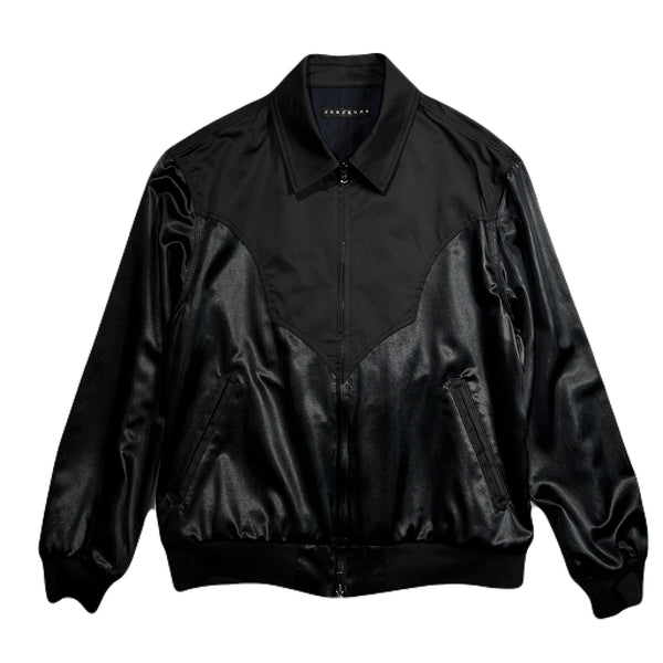 SATIN JACKET EAGLE EMBROIDERY / BLACK