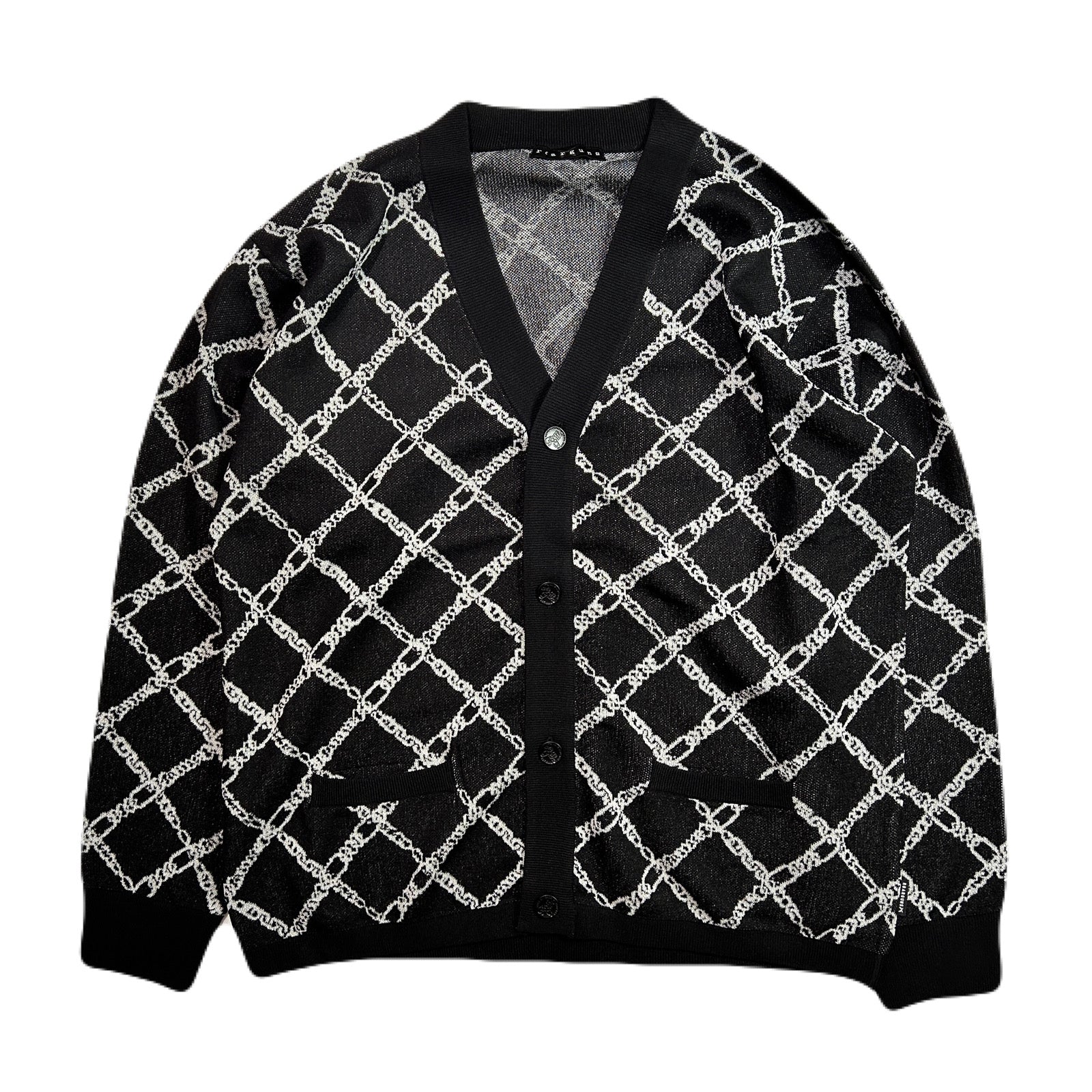 画像をギャラリービューアに読み込む, CHAIN JACQUARD CARDIGAN / BLACK