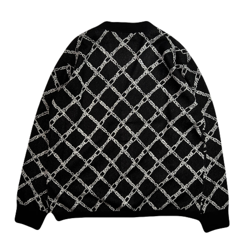 画像をギャラリービューアに読み込む, CHAIN JACQUARD CARDIGAN / BLACK