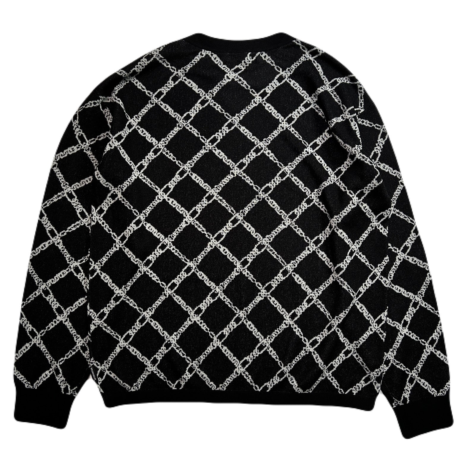 将图片加载到图库查看器，CHAIN JACQUARD KNIT / BLACK