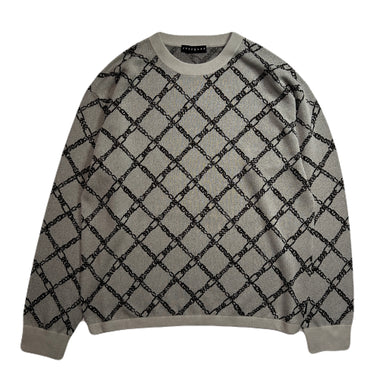 CHAIN JACQUARD KNIT / GRAY