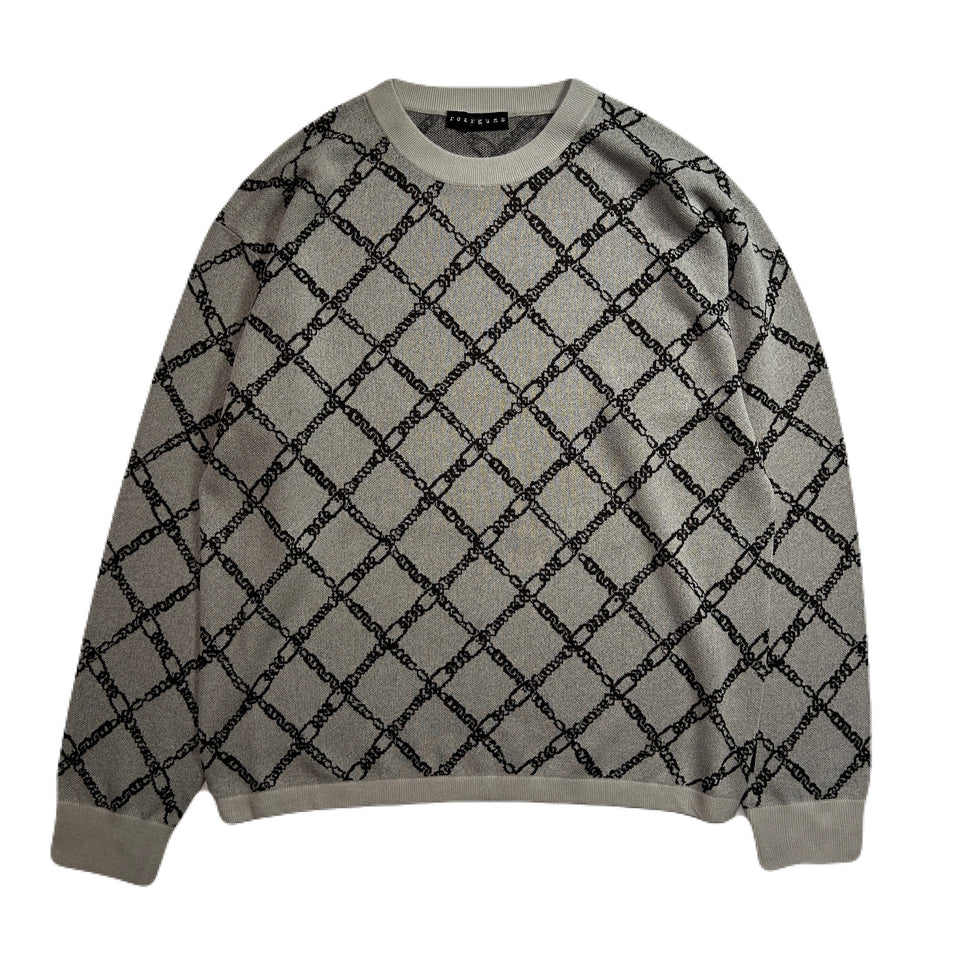 画像をギャラリービューアに読み込む, CHAIN JACQUARD KNIT / GRAY