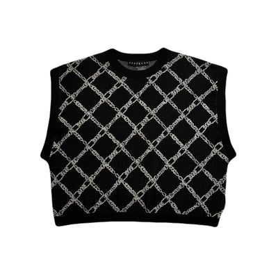 WOMENS CHAIN JACQUARD KNIT / BLACK