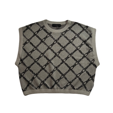 WOMENS CHAIN JACQUARD KNIT / GRAY