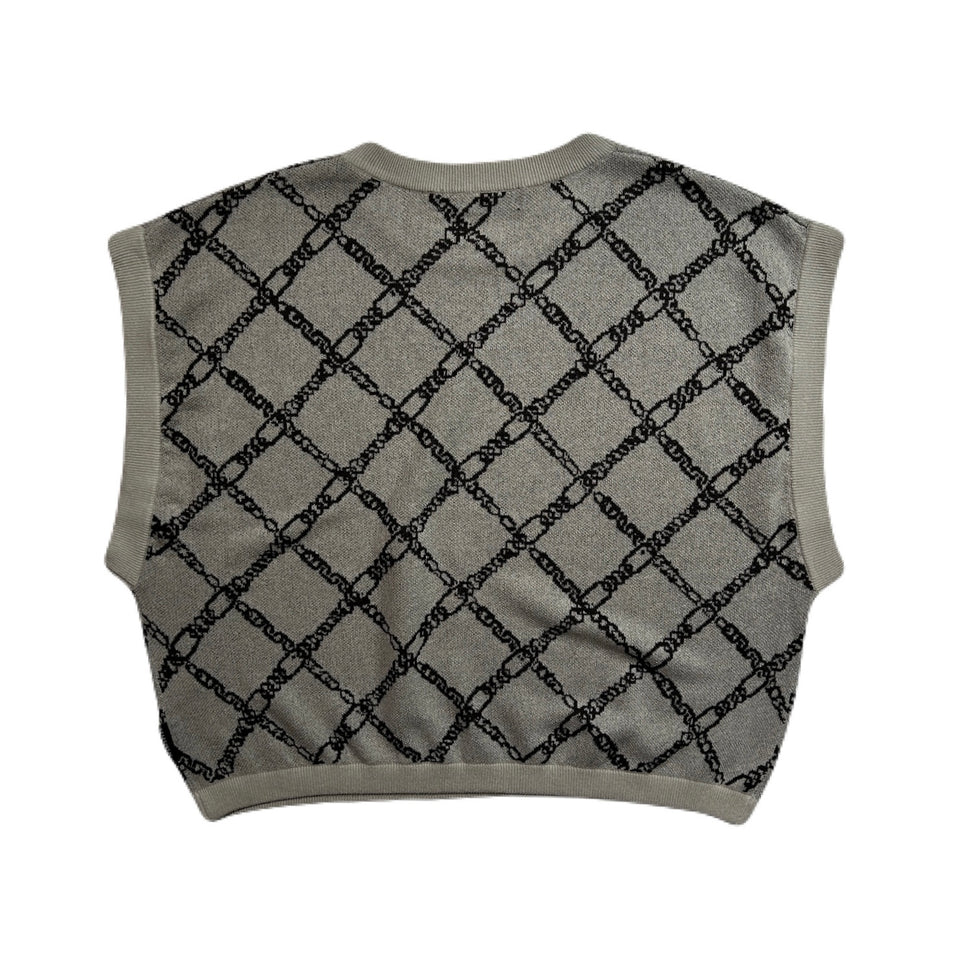 将图片加载到图库查看器，WOMENS CHAIN JACQUARD KNIT / GRAY