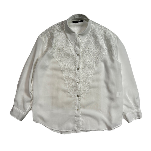 WOMENS LACE WESTERN SHIRT / WHITE