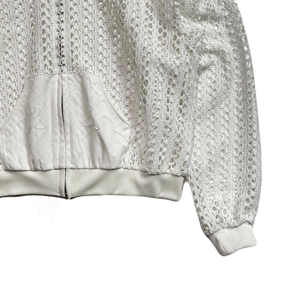 Load image into Gallery viewer, WOMENS MESH LACE HOODIE / WHITE