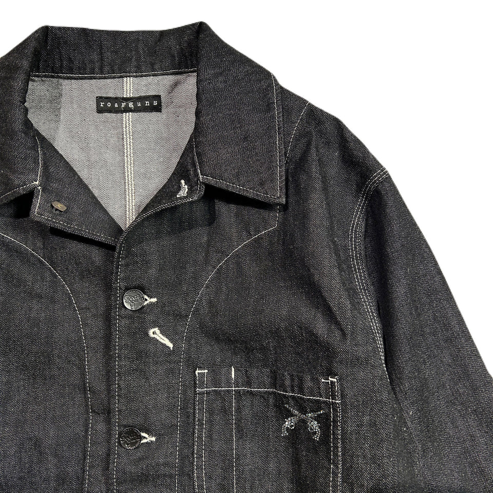 将图片加载到图库查看器，ONEWASH DENIM JACKET CRYSTAL / BLACK