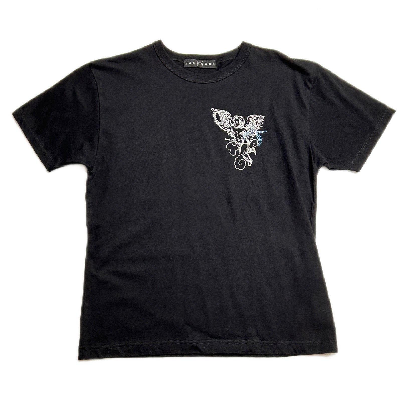 Load image into Gallery viewer, WOMEN ANGEL FRONT PRINT T / BLACK