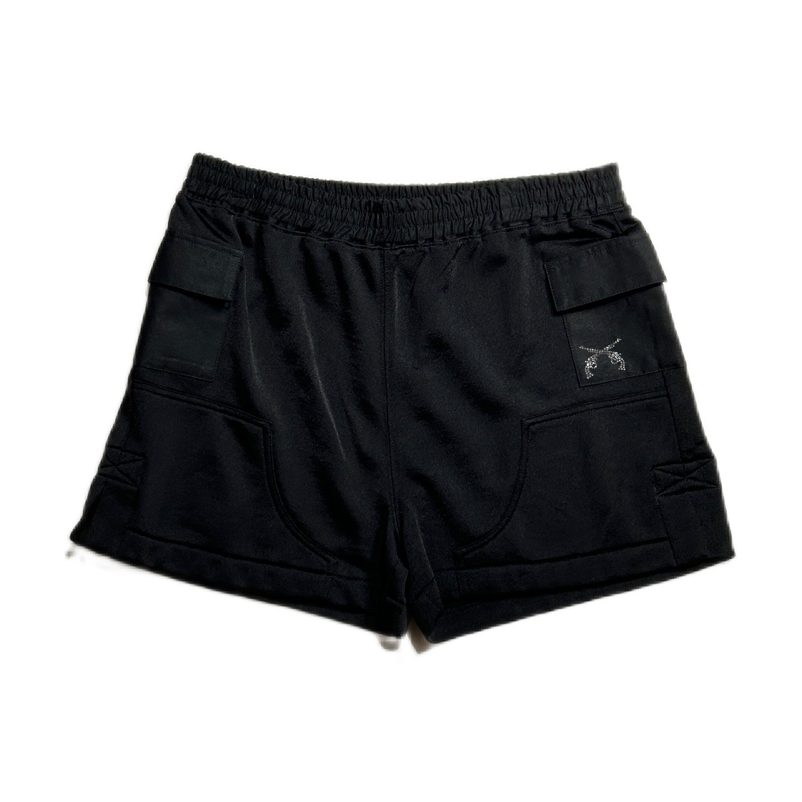 Load image into Gallery viewer, WOMEN RECYCLED NYLON SWEAT SHORTS / BLACK