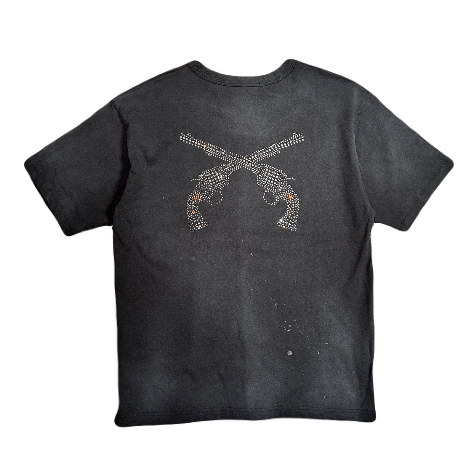 将图片加载到图库查看器，CROSSGUN CRYSTAL T-SHIRT / BLACK