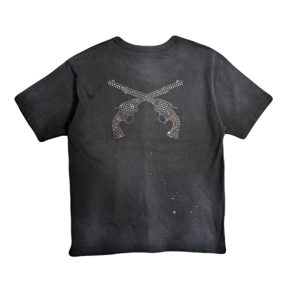 将图片加载到图库查看器，CROSSGUN CRYSTAL T-SHIRT / BLACK